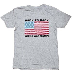 Back To Back World War Champs Champions USA Quality T-shirt S-3XL GREY MENS